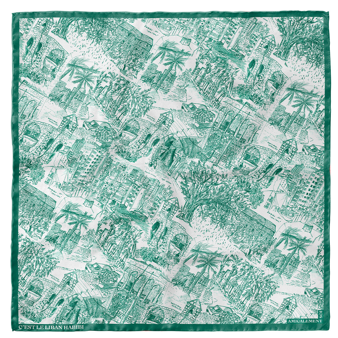 Pays du Levant silk square - Green 