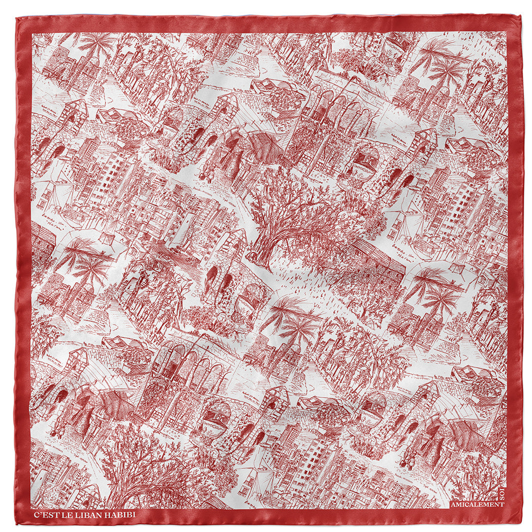 Silk square Pays du Levant - Red